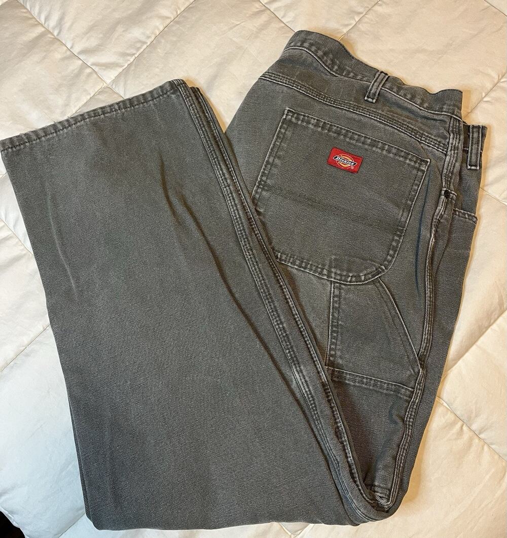 Dickies Pants Mens 40/30 Canvas Duck Work Baggy Carpenter Grunge Skater Moss